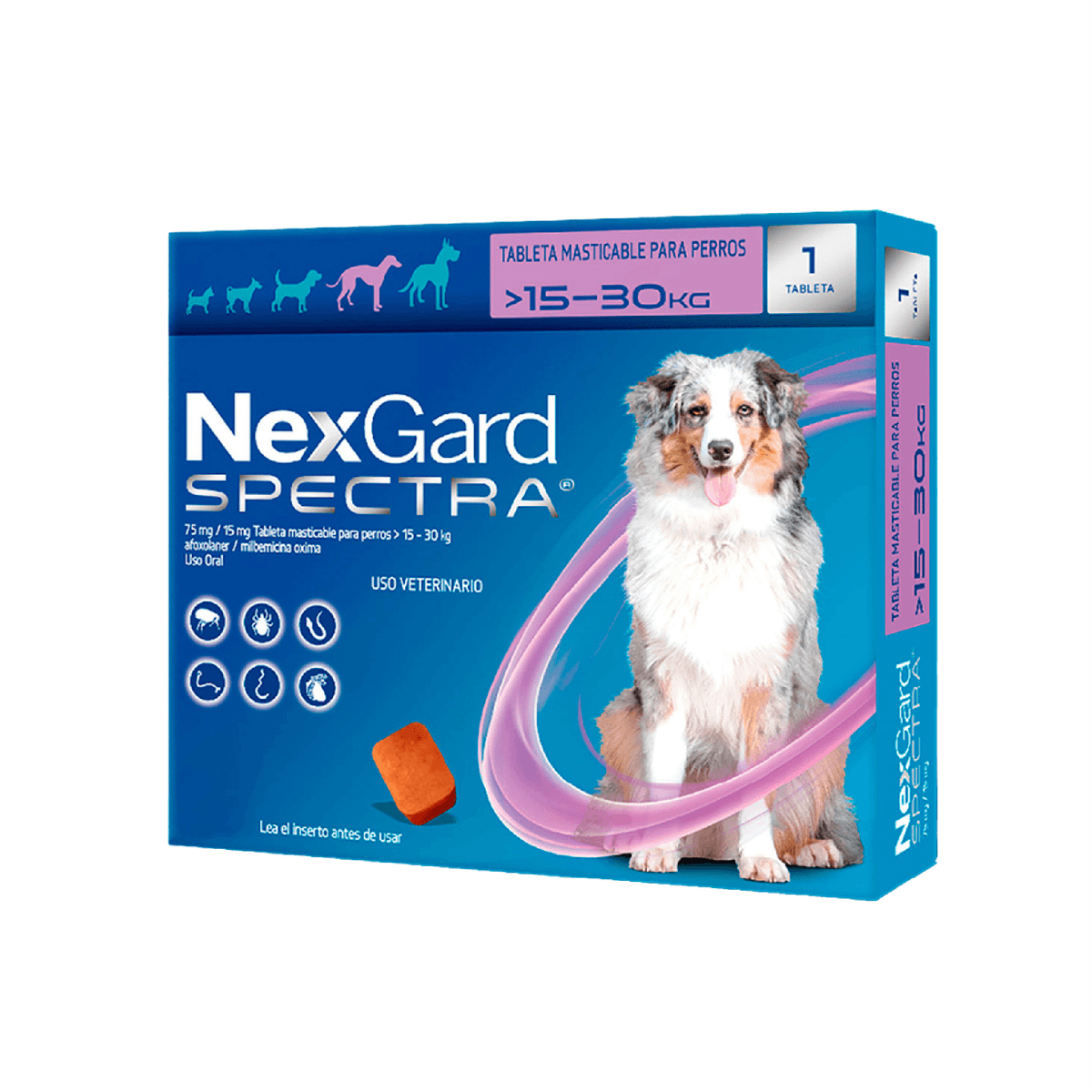 NexGard Spectra Antiplagas - Perro Mediano - 15 a 30 kg