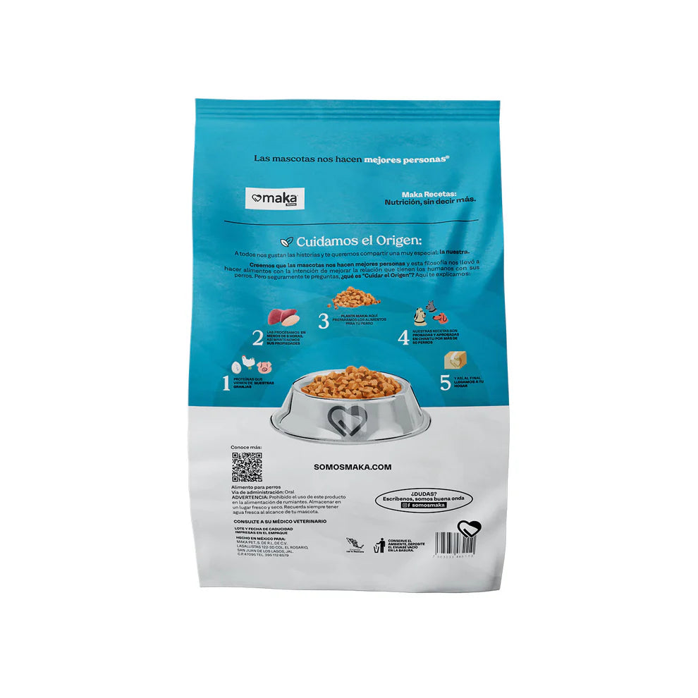 MAKA-Receta 1 (Pollo, cerdo, maíz, huevo y salmón)