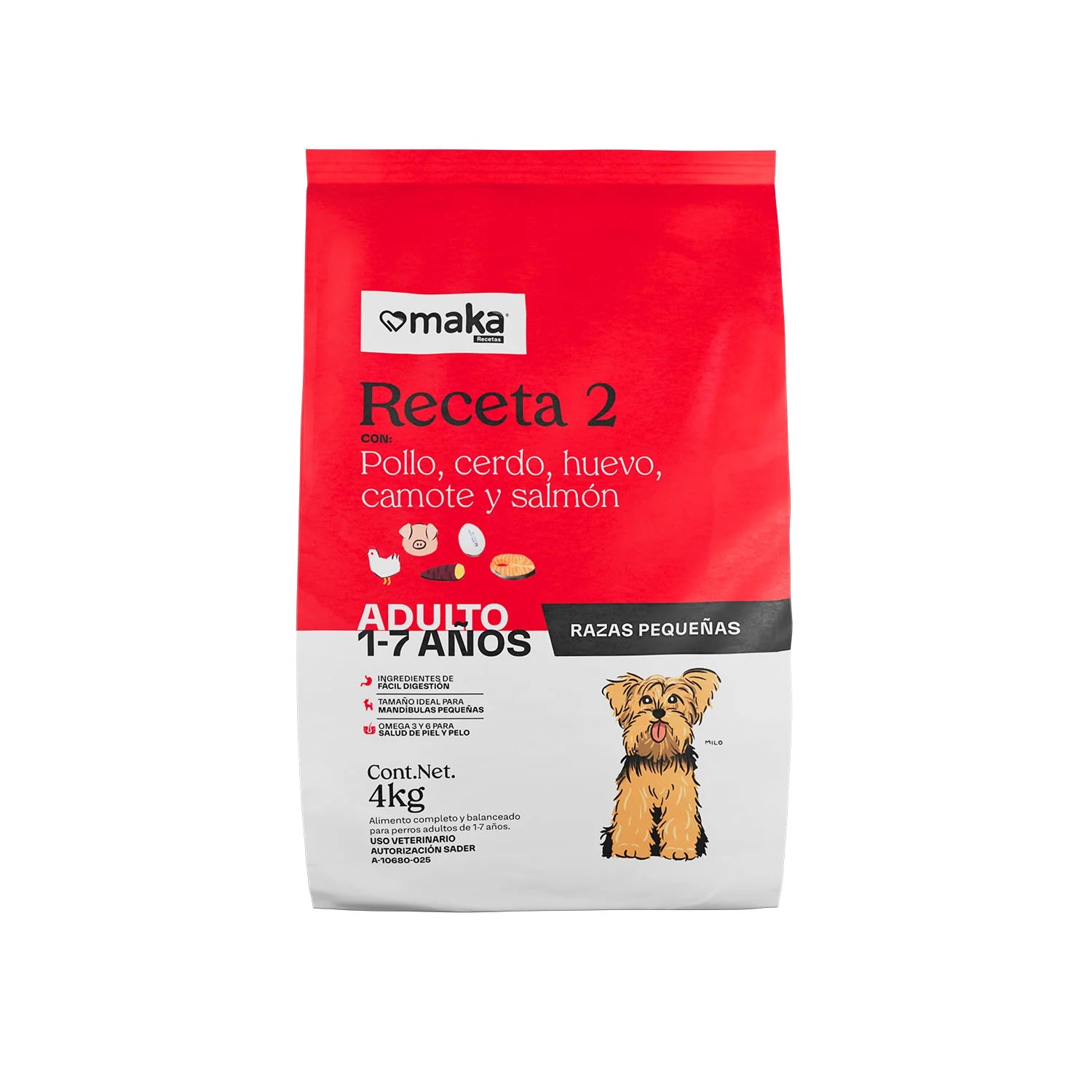 MAKA-Receta 2 - Raza Pequeña (Pollo, cerdo, huevo, camote y salmón)