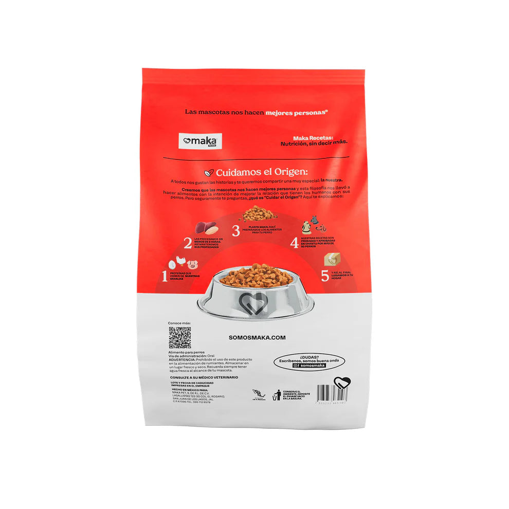 MAKA-Receta 2 - Raza Mediana y Grande (Pollo, cerdo, maíz, huevo y atún)