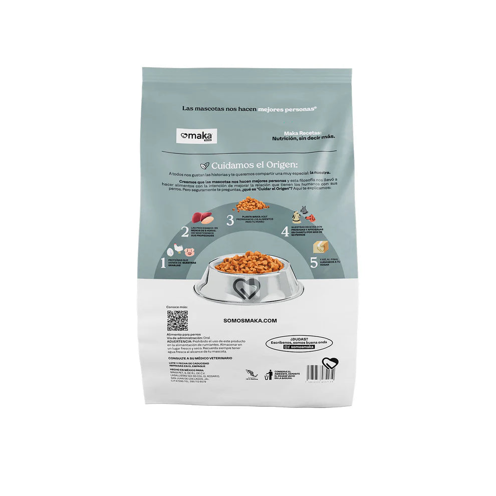 MAKA-Receta 3 - Perro Senior (Pollo, cerdo, huevo, papa y salmón)