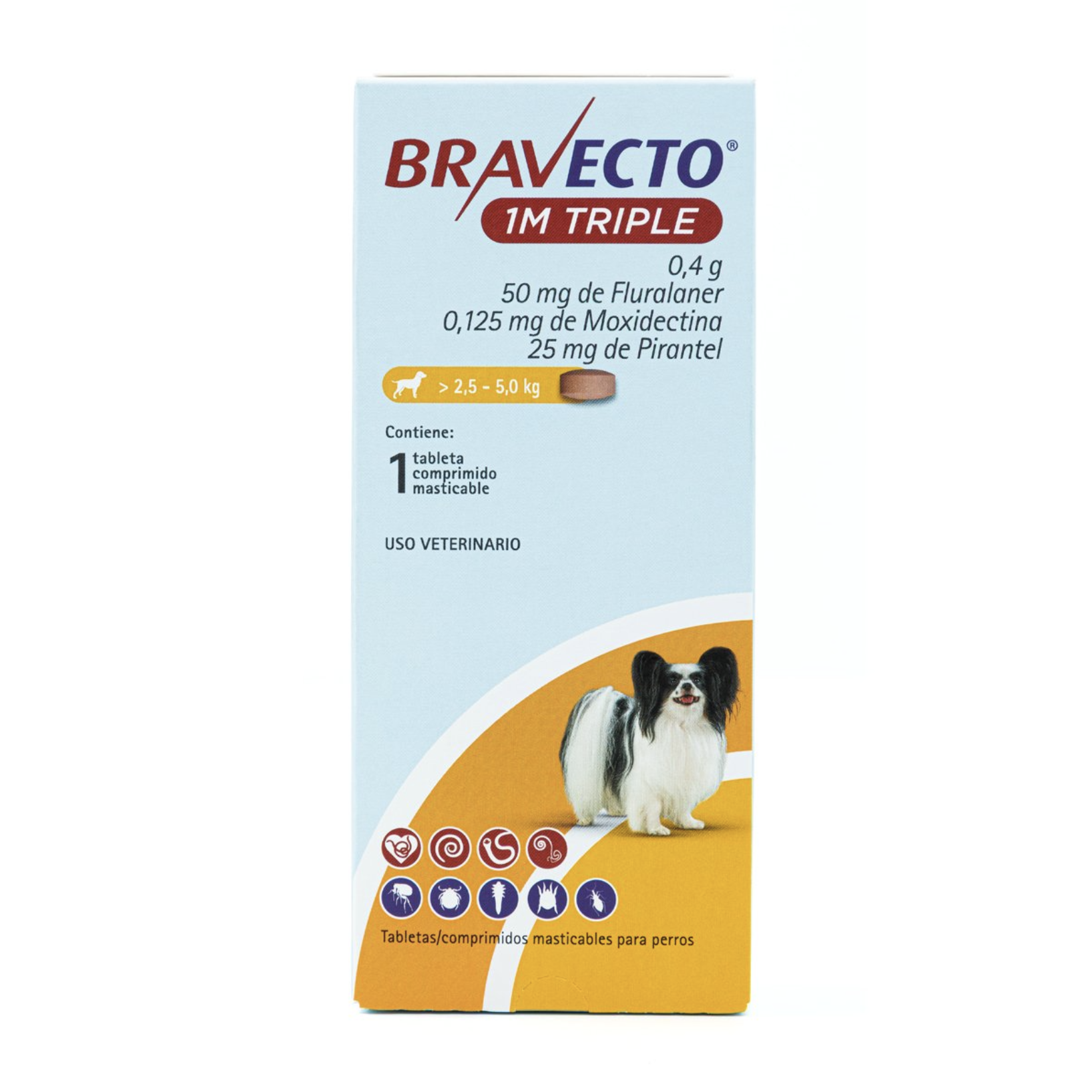 Bravecto 1M Triple Tableta - Perro de 2.5 a 5 kg