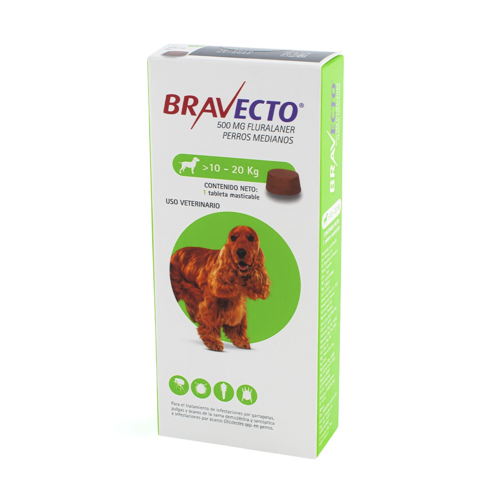 BRAVECTO 500mg - PERRO DE 10 HASTA 20 KG