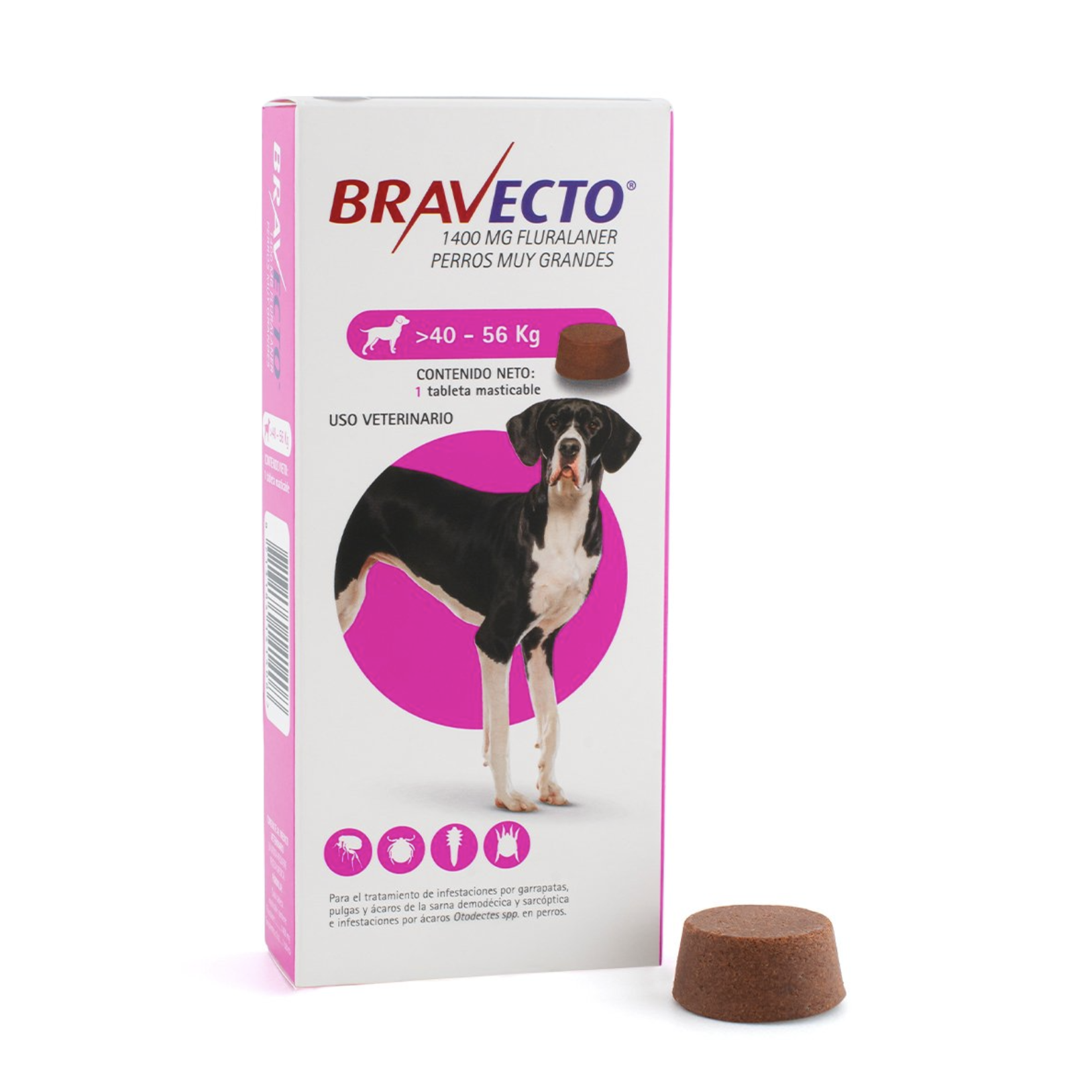 Bravecto 1400 mg - Perros de 40 a 56 kg