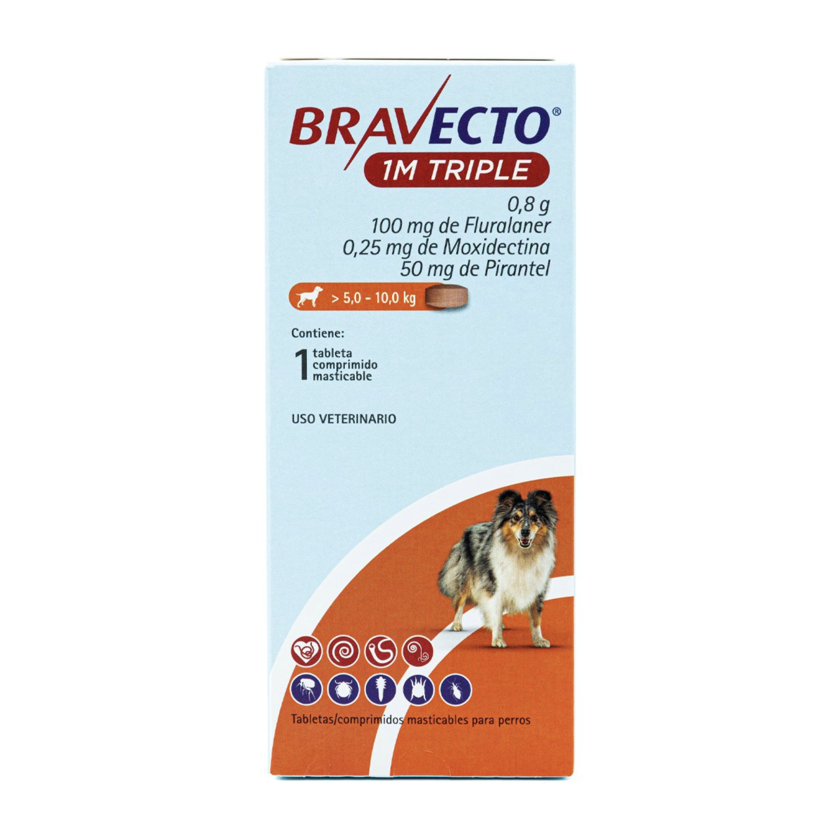 Bravecto 1M Triple Tableta - Perro de 5 a 10 kg