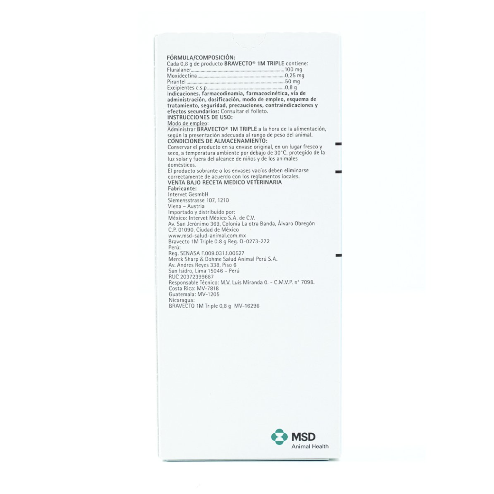 Bravecto 1M Triple Tableta - Perro de 5 a 10 kg