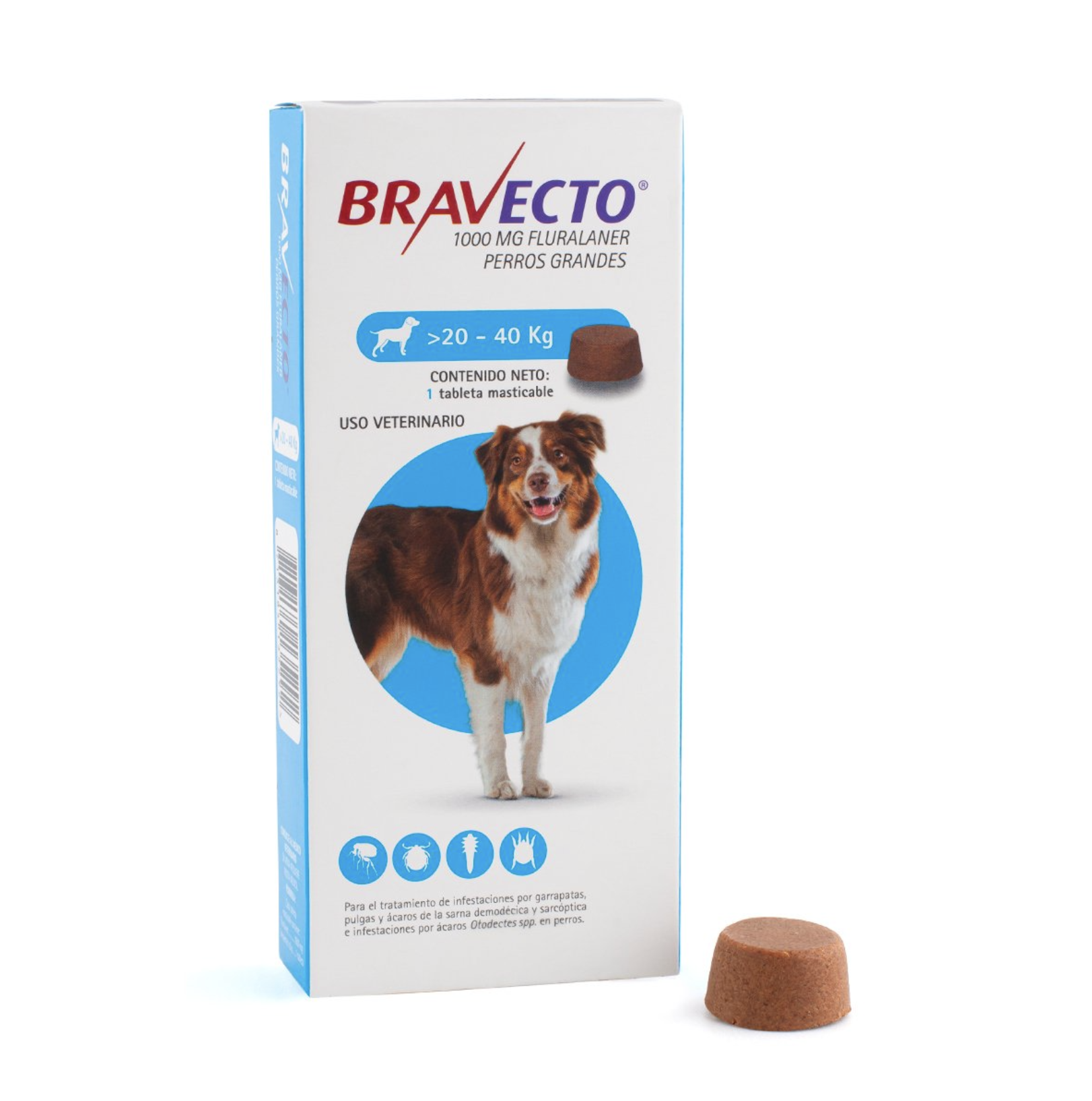 Bravecto Chew Tableta Masticable - Perro de 20 a 40 kg