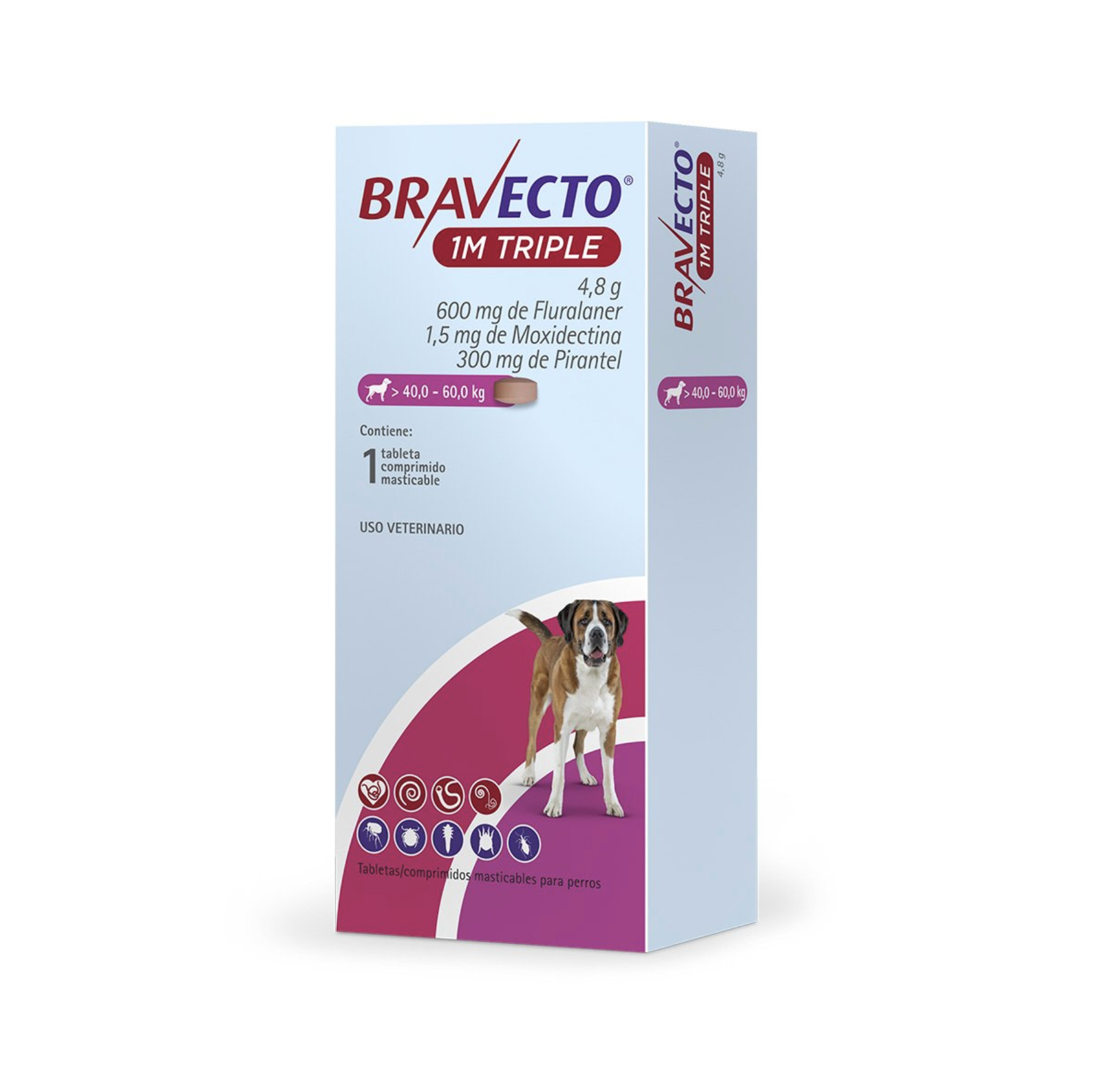 Bravecto 1M Triple Tableta - Perro de 40 a 60 kg